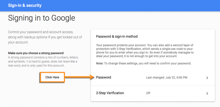 Changing Your Google Account Password - iArtisan